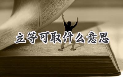 立等可取什么意思
